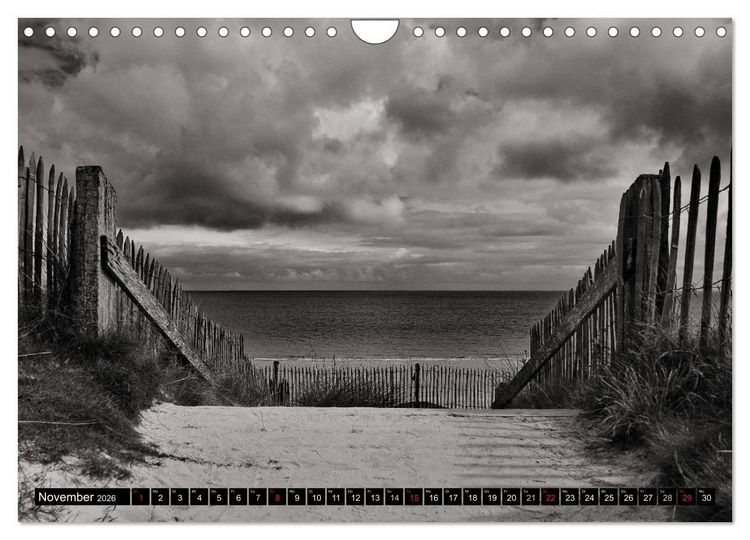 Produktbild: Bretagne in Schwarz und Wei&szlig; 2026 (Wandkalender 2026 DIN A4 quer), CALVENDO Monatskalender