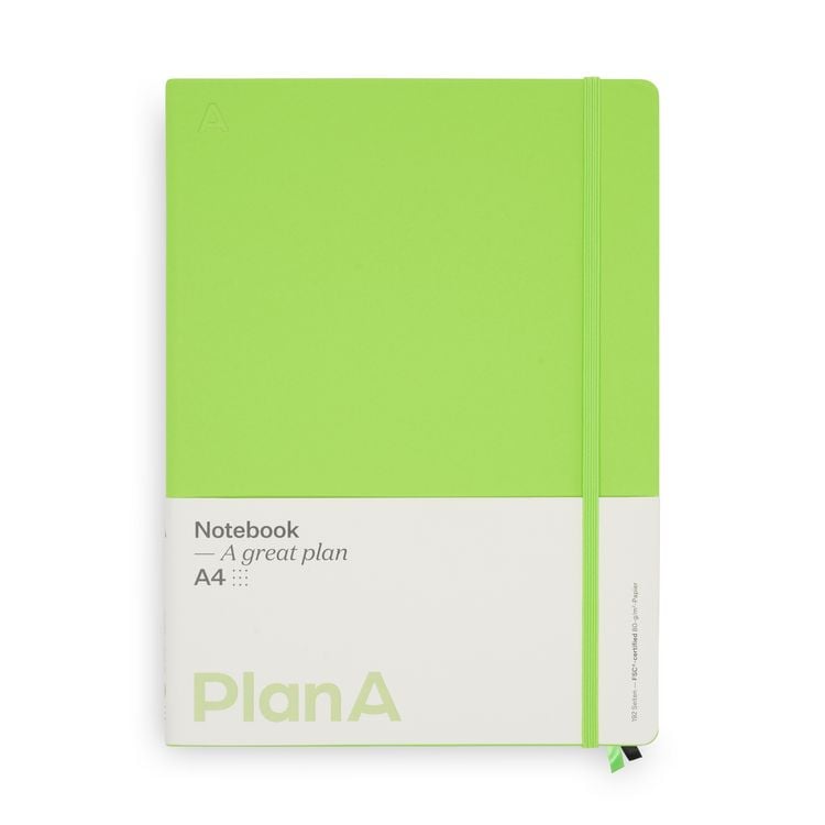 Produktbild: Notizbuch A4 Hardcover Kiwi Green Punktiert, 192 Seiten