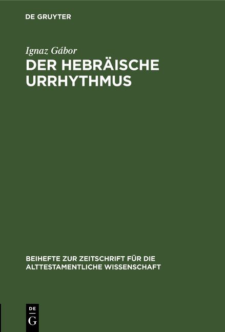 Produktbild: Der hebr&auml;ische Urrhythmus