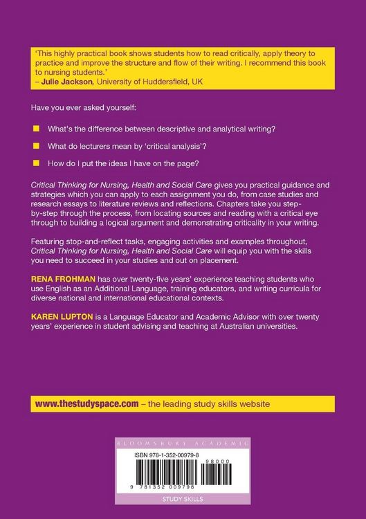 Produktbild: Critical Thinking for Nursing, Health and Social Care