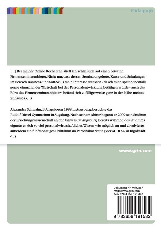 Produktbild: Praktikum bei einem privaten Firmenseminar-Anbieter