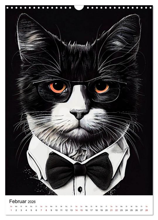 Produktbild: Hipster Katzen (Wandkalender 2026 DIN A3 hoch), CALVENDO Monatskalender