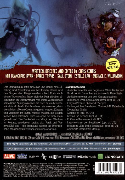 Produktbild: Open Water - Mediabook - Cover C - Limited Edition (Blu-ray+DVD)