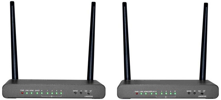 Produktbild: SpeaKa Professional SP-HDE-620 HDMI-Funk&uuml;bertragung (Set) 100 m 5 GHz 3840 x 2160 Pixel KVM-Funktion (Tastatur, Bildschirm, Maus), mit Loop-Funktion