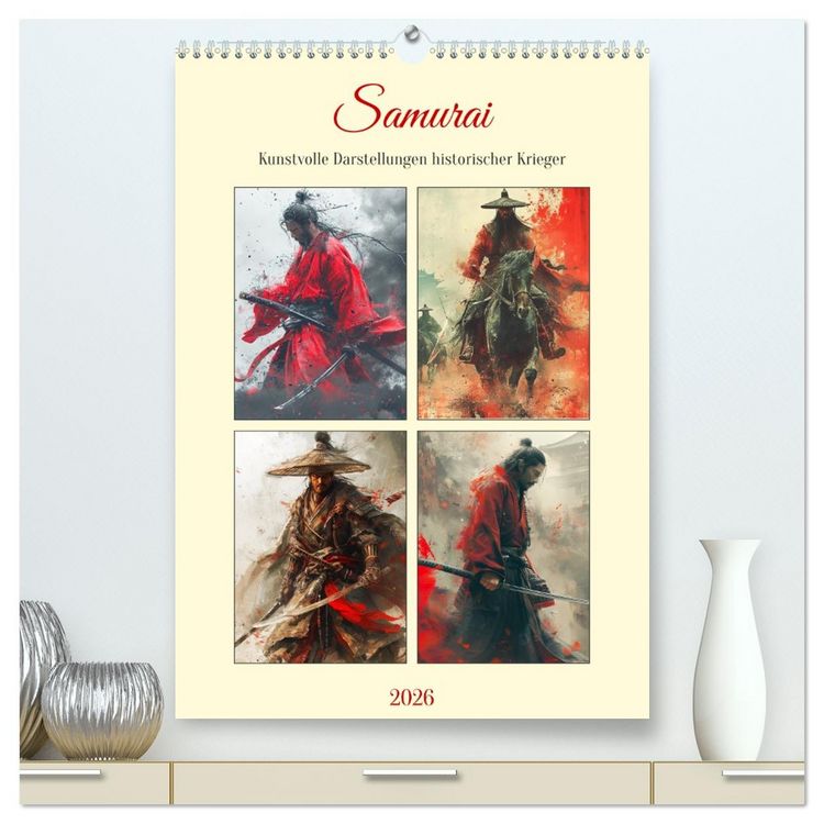 Produktbild: Samurai. Kunstvolle Darstellungen historischer Krieger (hochwertiger Premium Wandkalender 2026 DIN A2 hoch), Kunstdruck in Hochglanz