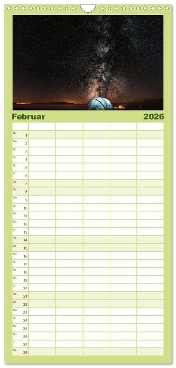 Produktbild: Familienplaner 2026 - Camping - Raus in die Natur. mit 5 Spalten (Wandkalender, 21 x 45 cm) CALVENDO
