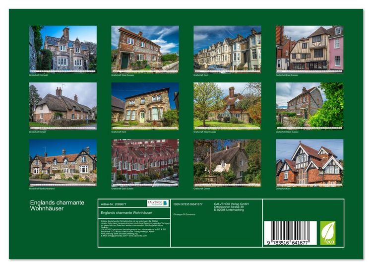 Produktbild: Englands charmante Wohnh&auml;user (Wandkalender 2026 DIN A4 quer), CALVENDO Monatskalender