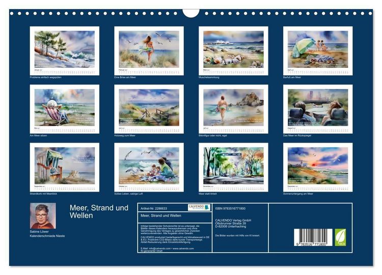 Produktbild: Meer, Strand und Wellen (Wandkalender 2027 DIN A3 quer), CALVENDO Monatskalender