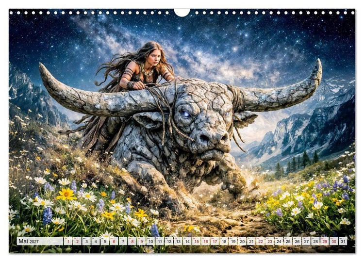 Produktbild: Sternzeichen - Die M&auml;chte des Tierkreises (Wandkalender 2027 DIN A3 quer), CALVENDO Monatskalender