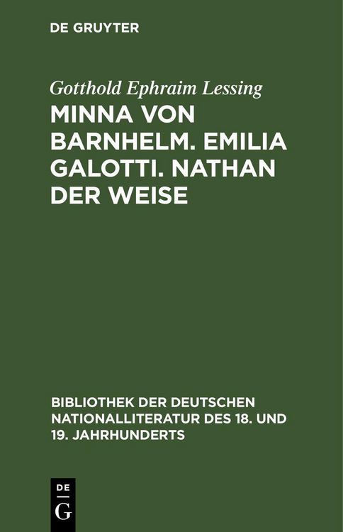 Produktbild: Minna von Barnhelm. Emilia Galotti. Nathan der Weise