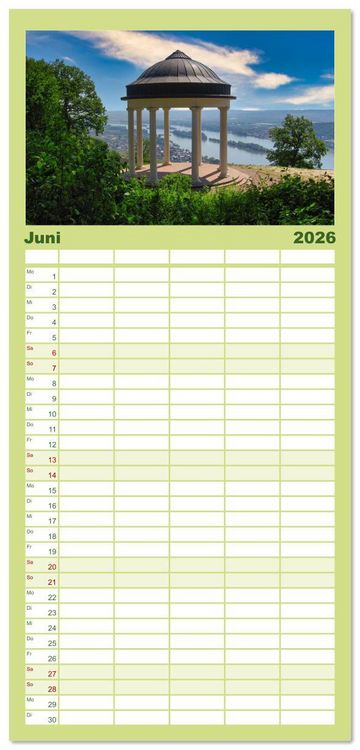 Produktbild: Familienplaner 2026 - Vater Rhein von der Quelle bis zur M&uuml;ndung mit 5 Spalten (Wandkalender, 21 x 45 cm) CALVENDO