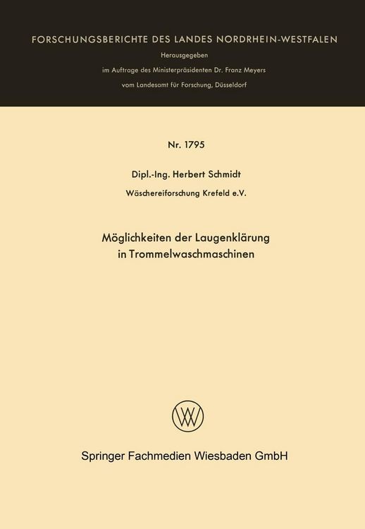 Produktbild: M&ouml;glichkeiten der Laugenkl&auml;rung in Trommelwaschmaschinen