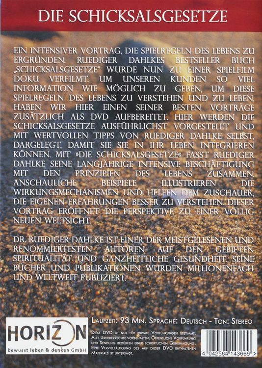 Produktbild: Die Schicksalsgesetze - Ein Vortrag von R&uuml;diger Dahlke [SE]