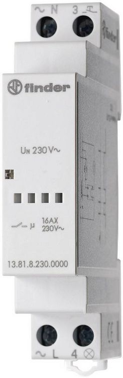Produktbild: Finder Stromsto&szlig;-Schalter Hutschiene 13.81.8.230.0000 1 Schlie&szlig;er 230 V/AC 3700 VA 1St.