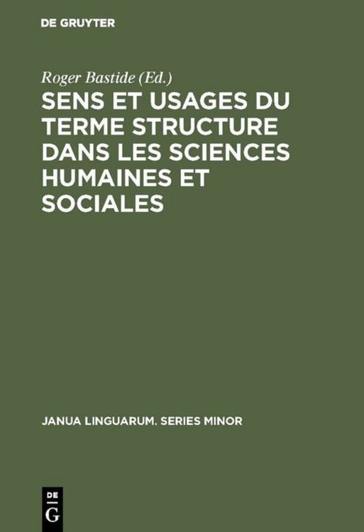 Produktbild: Sens et usages du terme structure dans les sciences humaines et sociales