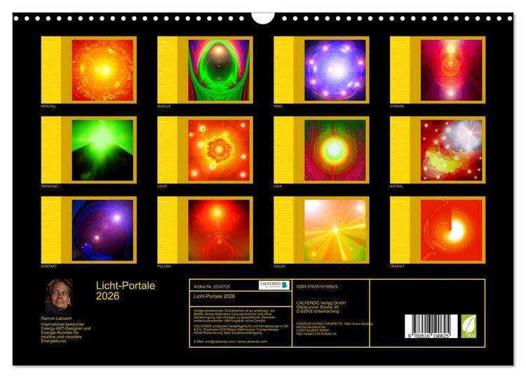 Produktbild: Licht-Portale 2026 (Wandkalender 2026 DIN A3 quer), CALVENDO Monatskalender