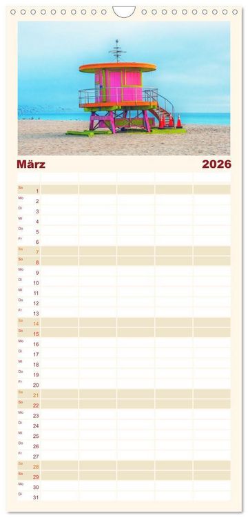 Produktbild: Familienplaner 2026 - Miami - pulsierende Metropole mit 5 Spalten (Wandkalender, 21 x 45 cm) CALVENDO