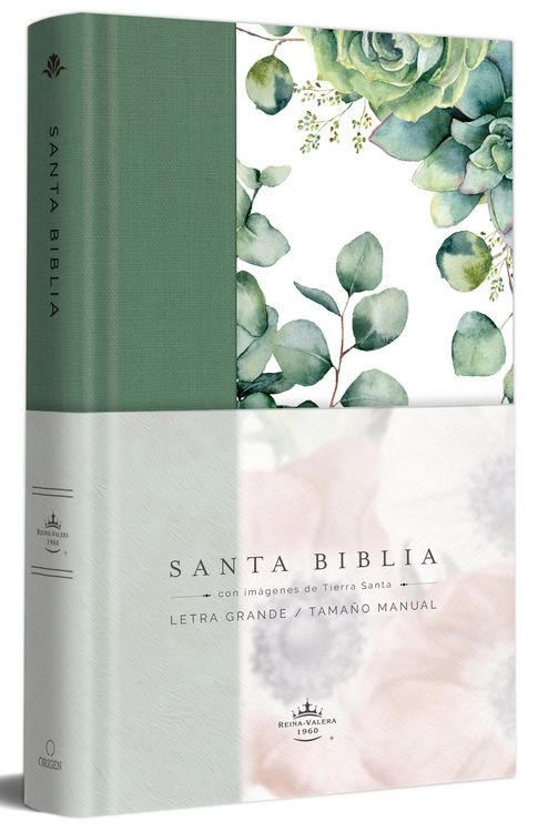 Produktbild: Biblia Rvr 1960 Letra Grande Tapa Dura Y Tela Verde Con Flores Tama&ntilde;o Manual / Bible Rvr 1960 Handy Size Large Print Hardcover Cloth with Green Floral