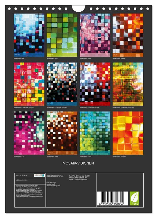 Produktbild: MOSAIK-VISIONEN (Wandkalender 2026 DIN A4 hoch), CALVENDO Monatskalender
