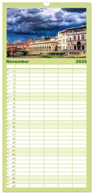 Produktbild: Familienplaner 2026 - Florenz - Sch&ouml;nheit in der Toskana mit 5 Spalten (Wandkalender, 21 x 45 cm) CALVENDO