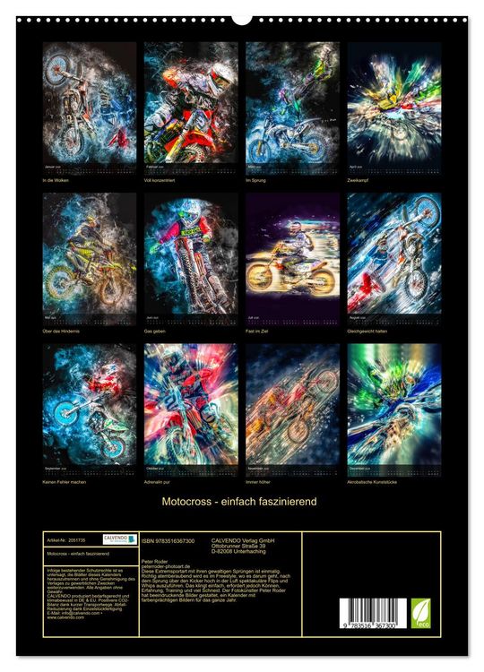 Produktbild: Motocross - einfach faszinierend (Wandkalender 2026 DIN A2 hoch), CALVENDO Monatskalender