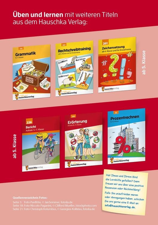 Produktbild: Inhaltsangabe. Aufsatz 7.-9. Klasse, A5-Heft