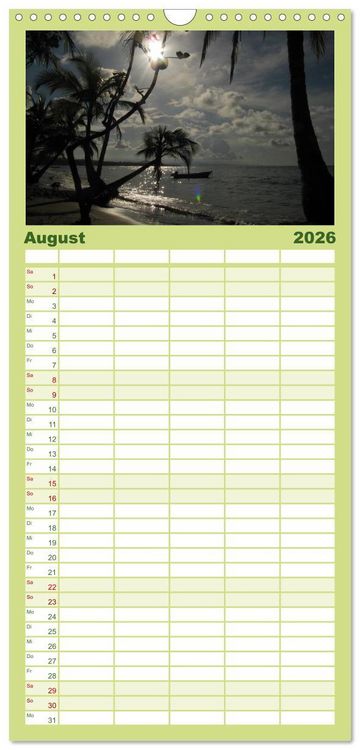 Produktbild: Familienplaner 2026 - Von Mexiko nach Panama in 12 Monaten mit 5 Spalten (Wandkalender, 21 x 45 cm) CALVENDO