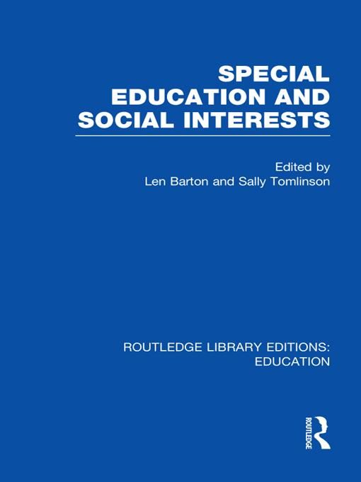 Produktbild: Special Education and Social Interests (RLE Edu M)