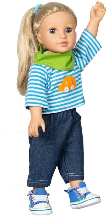 Produktbild: Puppen-Jeans mit Streifenshirt, Gr. 35-45 cm