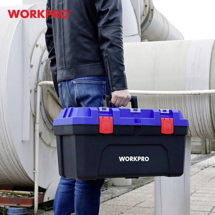 Produktbild: WorkPro WP283003 572 x 300 x 295mm Werkzeugkasten unbest&uuml;ckt Blau, Schwarz