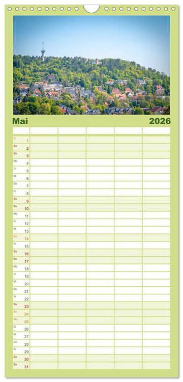 Produktbild: Familienplaner 2026 - Jena - Faszination in Bildern mit 5 Spalten (Wandkalender, 21 x 45 cm) CALVENDO