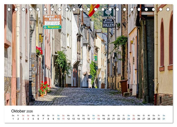 Produktbild: Bacharach - Fachwerkromantik am Rhein (Tischkalender 2026 DIN A5 quer), CALVENDO Monatskalender