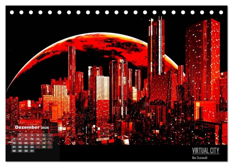 Produktbild: VIRTUAL CITY 2026 CH-Version (Tischkalender 2026 DIN A5 quer), CALVENDO Monatskalender