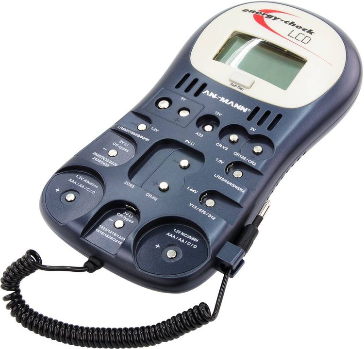 Produktbild: Ansmann Batterietester Energy-Check LCD Messbereich (Batterietester) 1,2 V, 1,5 V, 3 V, 9 V, 12 V Akku, Batterie 4000392
