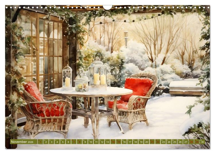Produktbild: Lauschige Gartenecken (Wandkalender 2026 DIN A3 quer), CALVENDO Monatskalender