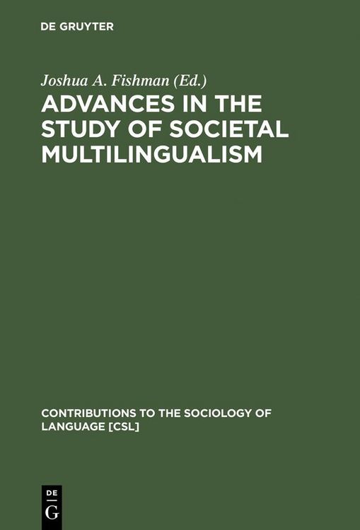 Produktbild: Advances in the Study of Societal Multilingualism