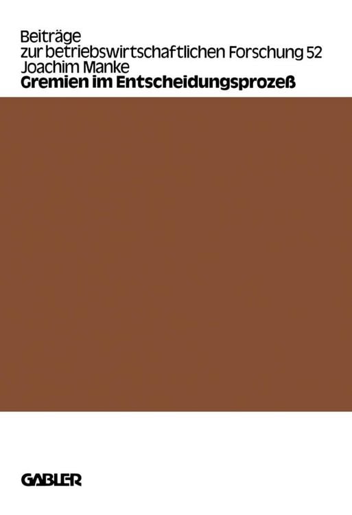 Produktbild: Gremien im Entscheidungsproze&szlig;