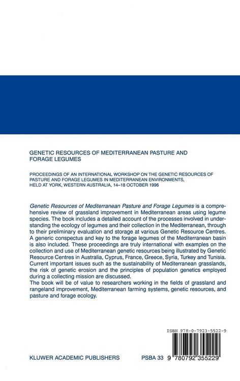 Produktbild: Genetic Resources of Mediterranean Pasture and Forage Legumes