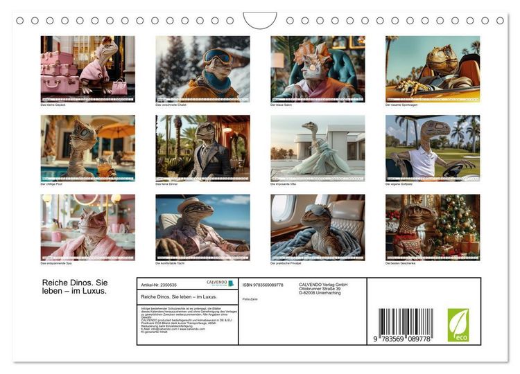 Produktbild: Reiche Dinos. Sie leben &ndash; im Luxus. (Wandkalender 2027 DIN A4 quer), CALVENDO Monatskalender