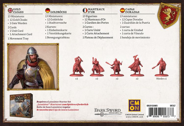 Produktbild: Song of Ice & Fire - Gold Cloaks (Goldr&ouml;cke) /EN/ES/FR