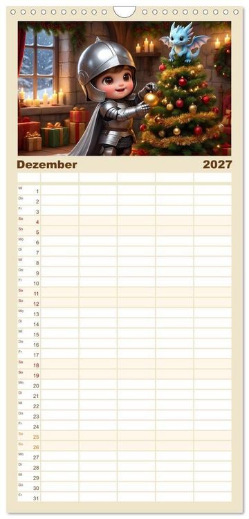 Produktbild: Familienplaner 2027 - Kleiner Ritter - Jahresreise mit 5 Spalten (Wandkalender, 21 x 45 cm) CALVENDO