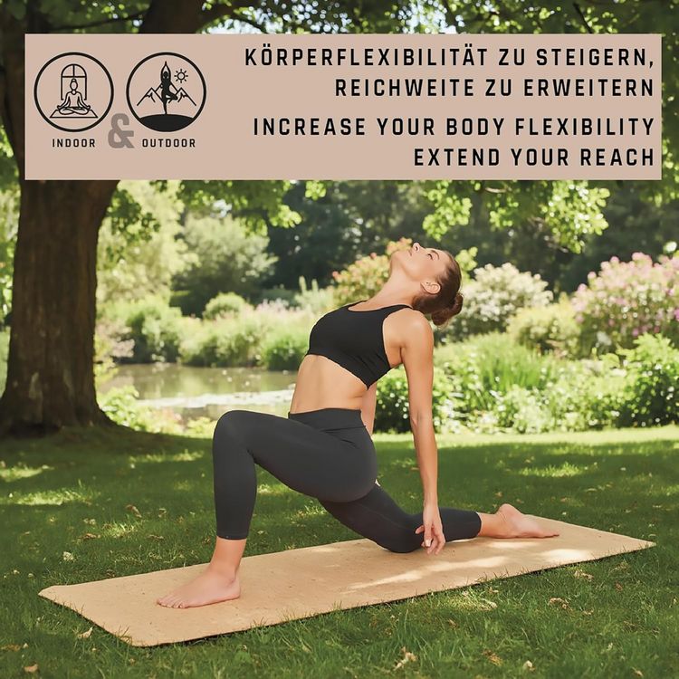 Produktbild: Schildkr&ouml;t 960265 - Kork Yogamatte inkl. Yogagurt, Naturkork & Naturkautschuk, 183x61x0,4cm