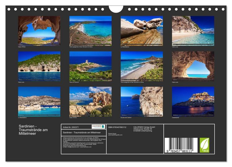 Produktbild: Sardinien - Traumstr&auml;nde am Mittelmeer (Wandkalender 2026 DIN A4 quer), CALVENDO Monatskalender