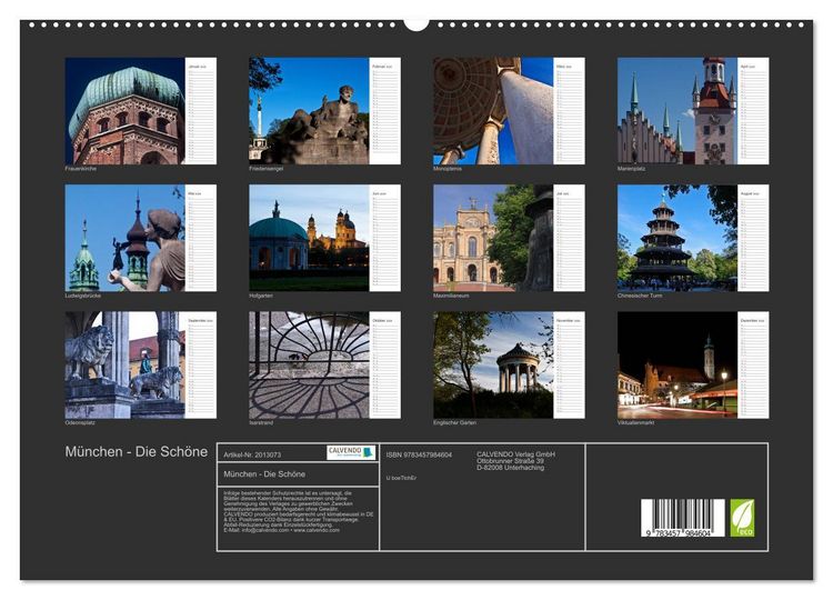 Produktbild: M&uuml;nchen - Die Sch&ouml;ne (hochwertiger Premium Wandkalender 2026 DIN A2 quer), Kunstdruck in Hochglanz