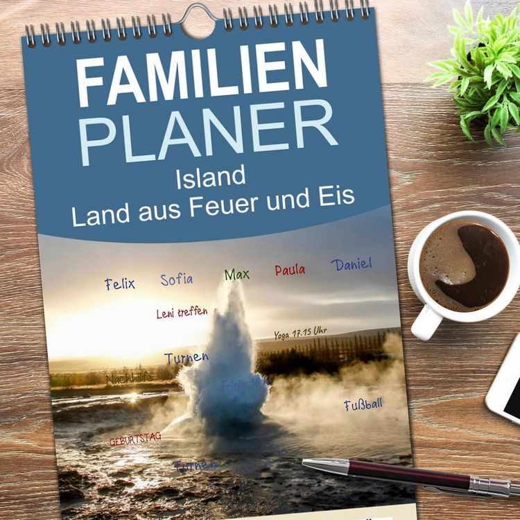 Produktbild: Familienplaner 2026 - Island - Land aus Feuer und Eis mit 5 Spalten (Wandkalender, 21 x 45 cm) CALVENDO
