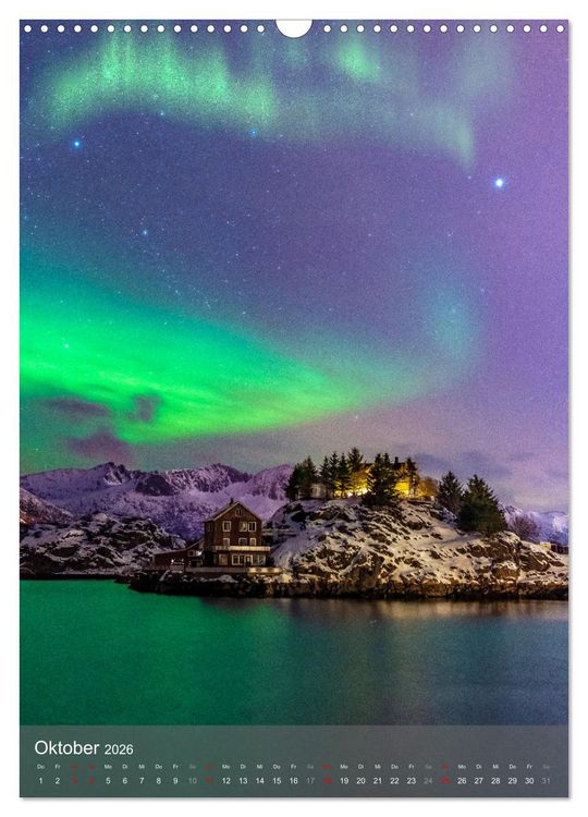 Produktbild: Aurora - Polarlicht des Nordens (Wandkalender 2026 DIN A3 hoch), CALVENDO Monatskalender