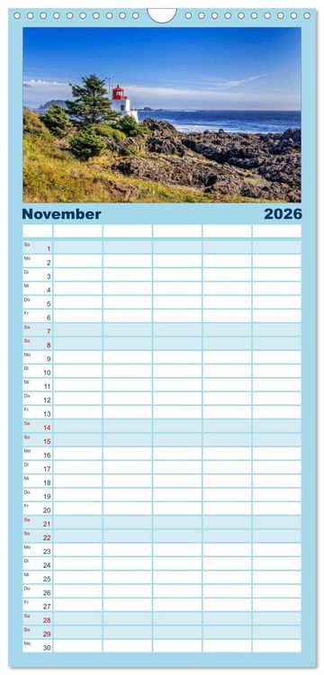 Produktbild: Familienplaner 2026 - West-Kanada mit 5 Spalten (Wandkalender, 21 x 45 cm) CALVENDO