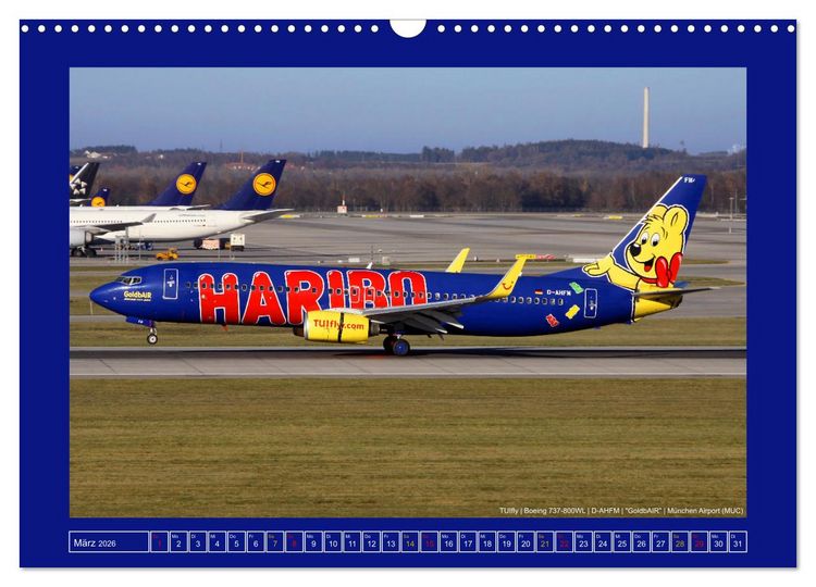Produktbild: Bunte Airliner (Wandkalender 2026 DIN A3 quer), CALVENDO Monatskalender