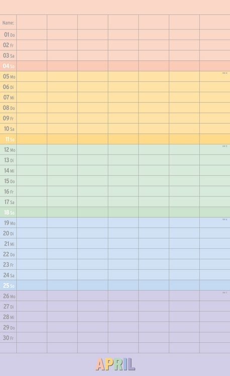 Produktbild: Megaplaner 2027 mit 7 Spalten