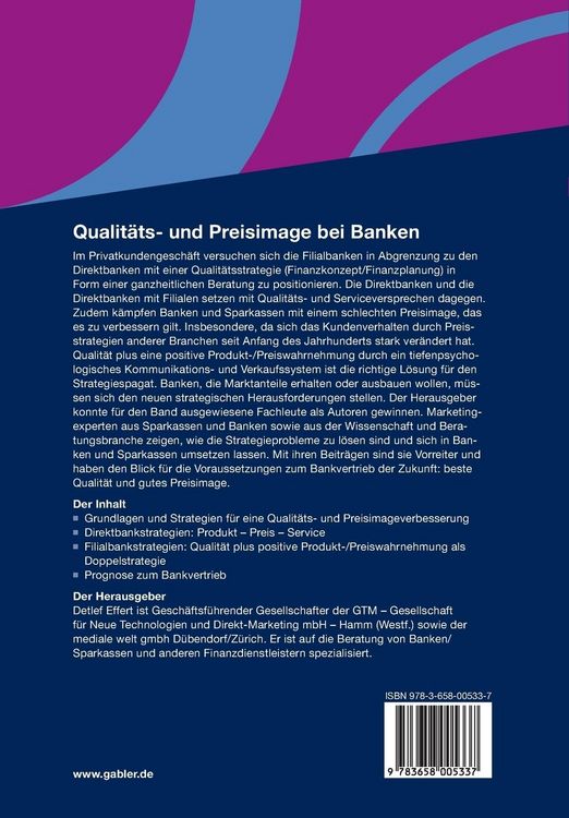 Produktbild: Qualit&auml;ts- und Preisimage bei Banken